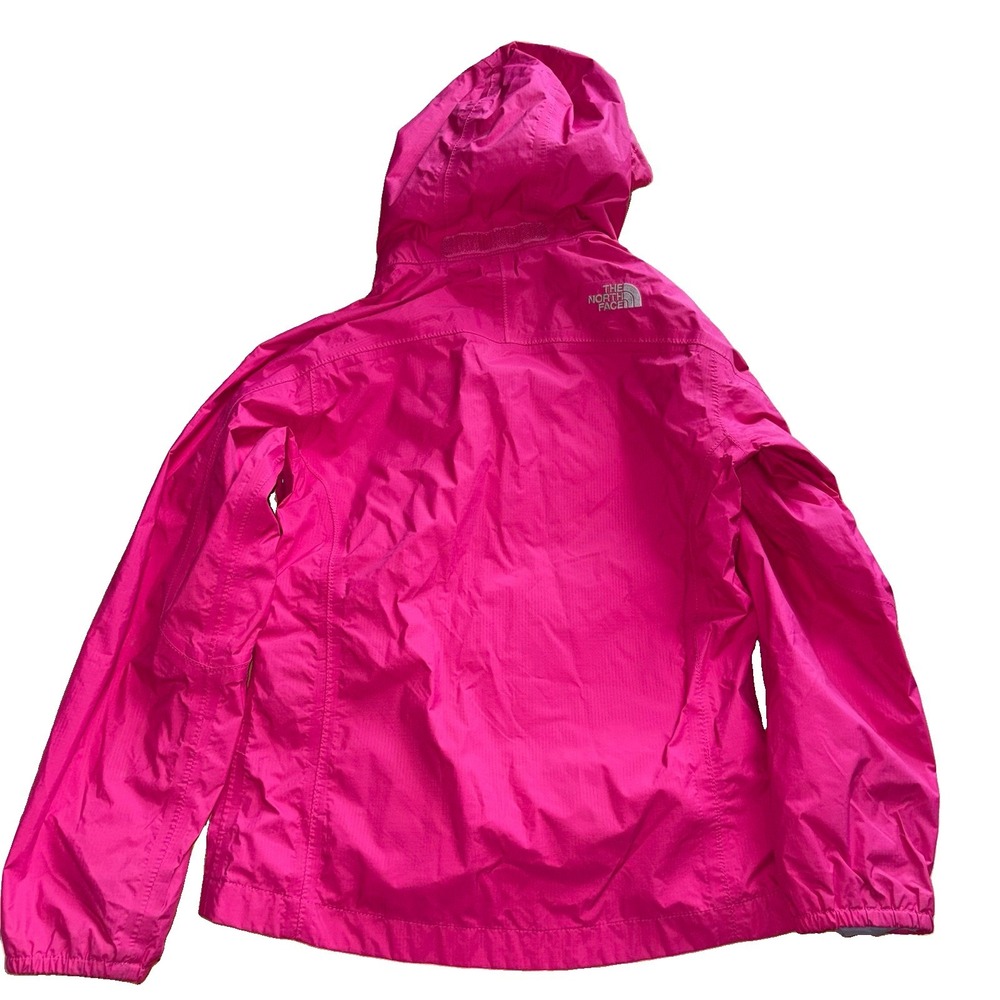 North Face Hyvent Girls Medium 10/12 Pink Hooded Windbreaker Rain Jacket Coat - Picture 3 of 7